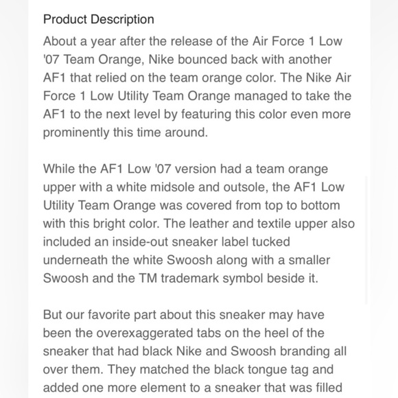 Nike Air Force Ones Low Utility Team Orange Size 11 NEW - Picture 3 of 16